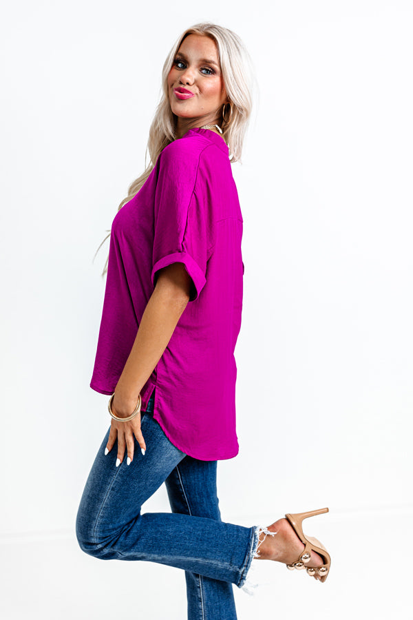 Stylish Setting Shift Top in Berry