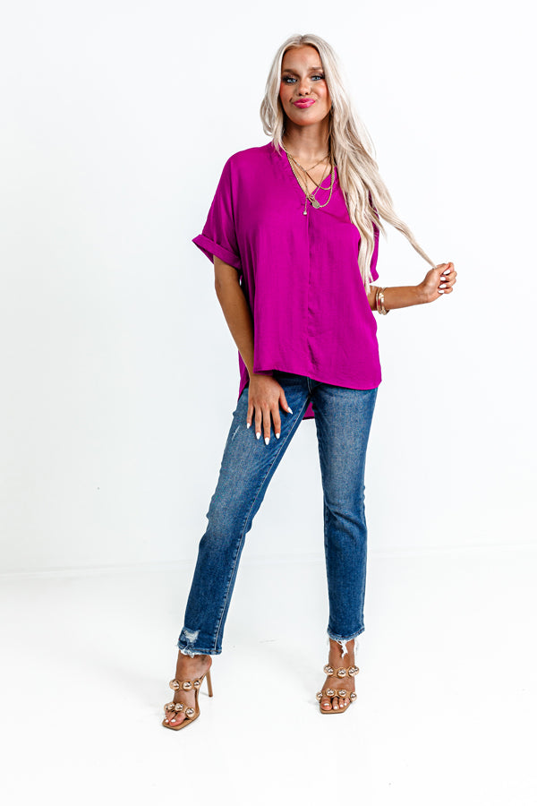 Stylish Setting Shift Top in Berry