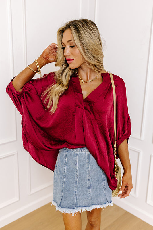New To Town Shift Top In Wine