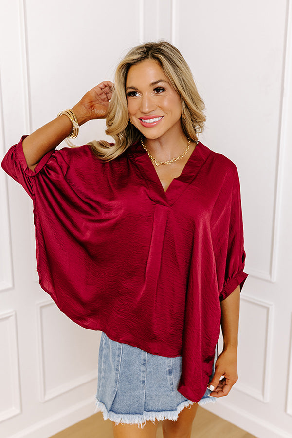 New To Town Shift Top In Wine