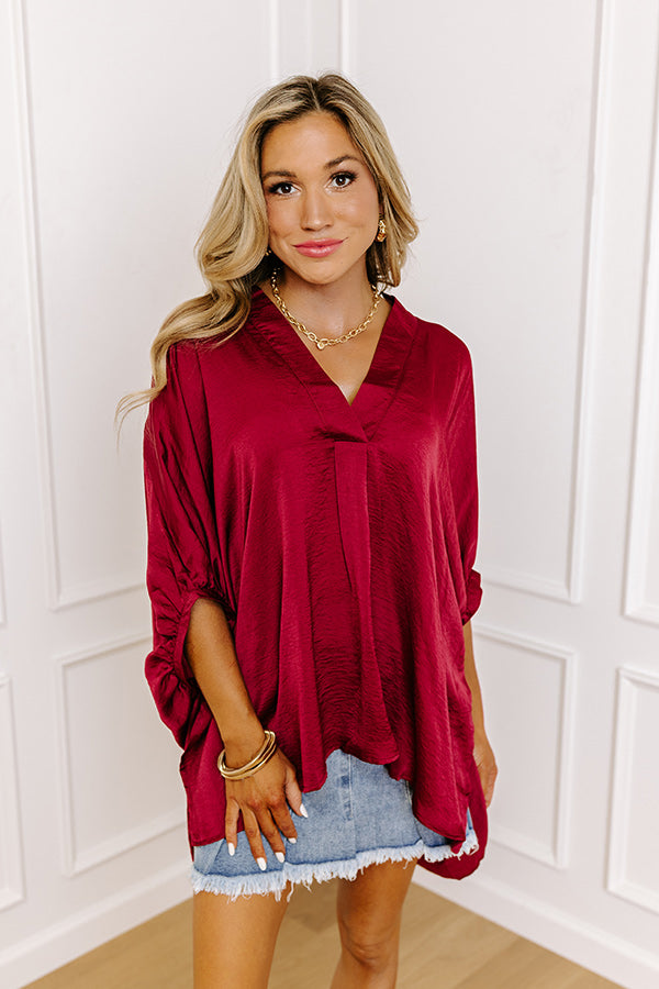 New To Town Shift Top In Wine