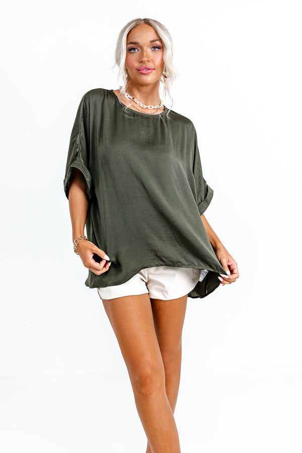 Chic Enterprise Shift Top In Olive