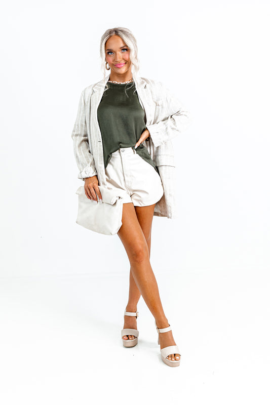 Chic Enterprise Shift Top In Olive