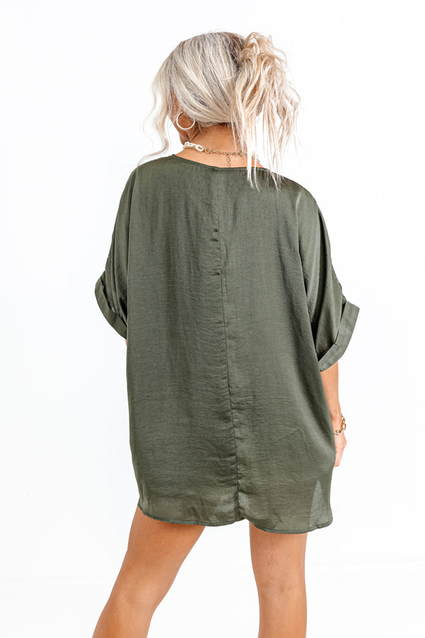 Chic Enterprise Shift Top In Olive