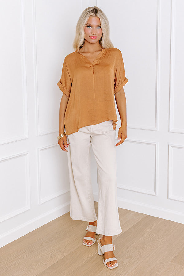 Stylish Setting Shift Top in Camel