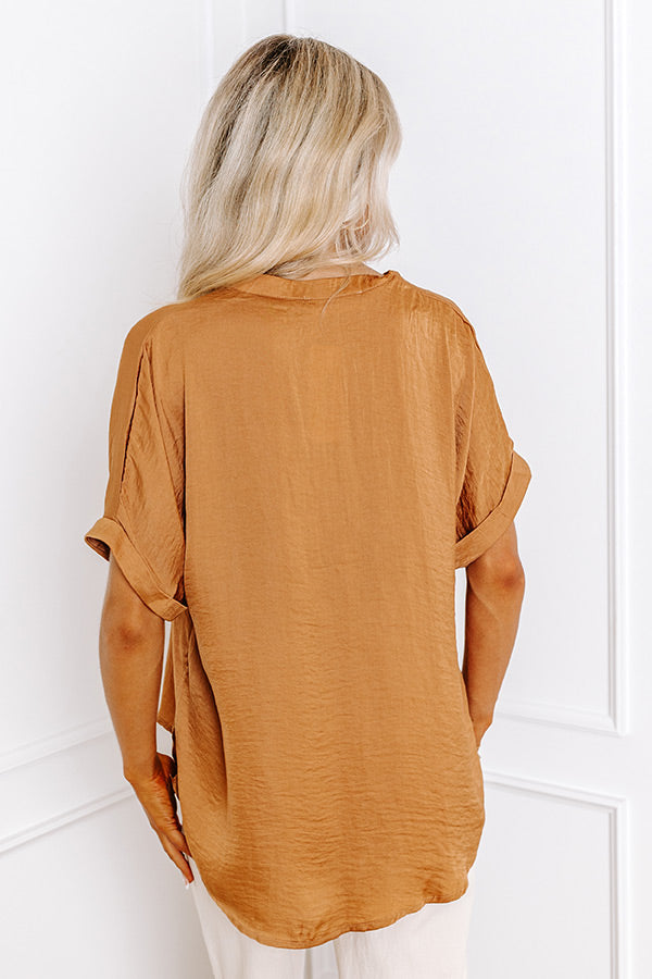 Stylish Setting Shift Top in Camel