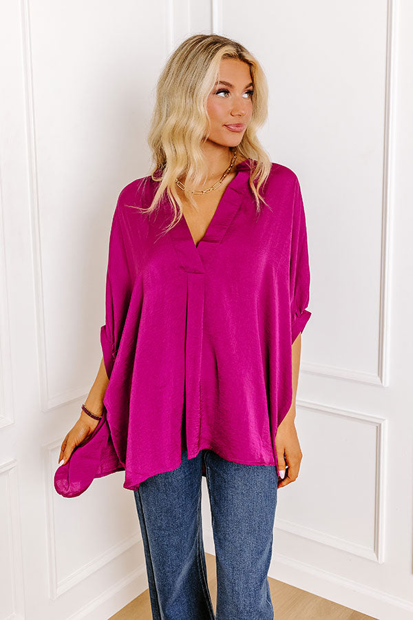 New To Town Shift Top In Berry