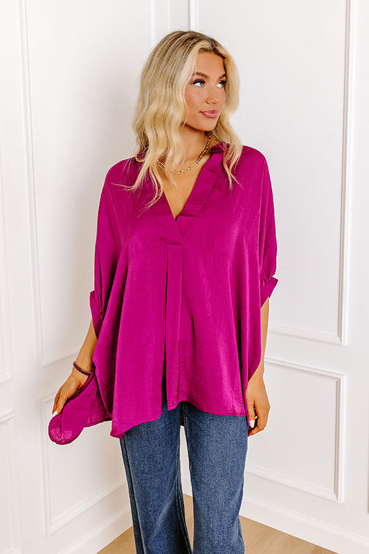New To Town Shift Top In Berry