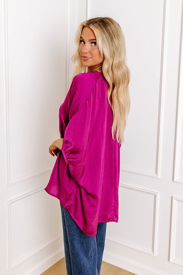 New To Town Shift Top In Berry