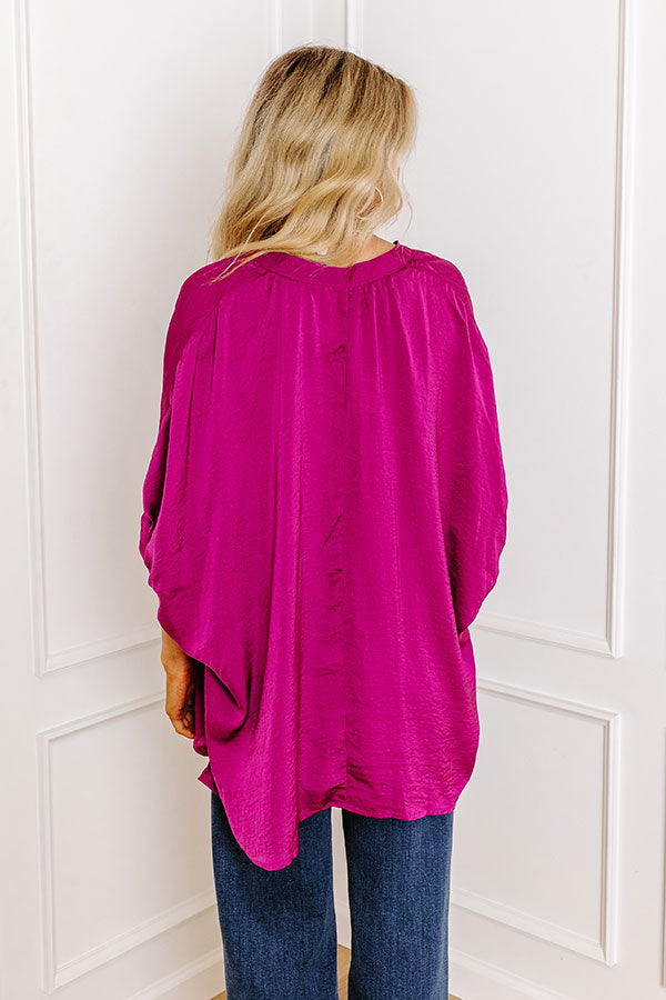 New To Town Shift Top In Berry