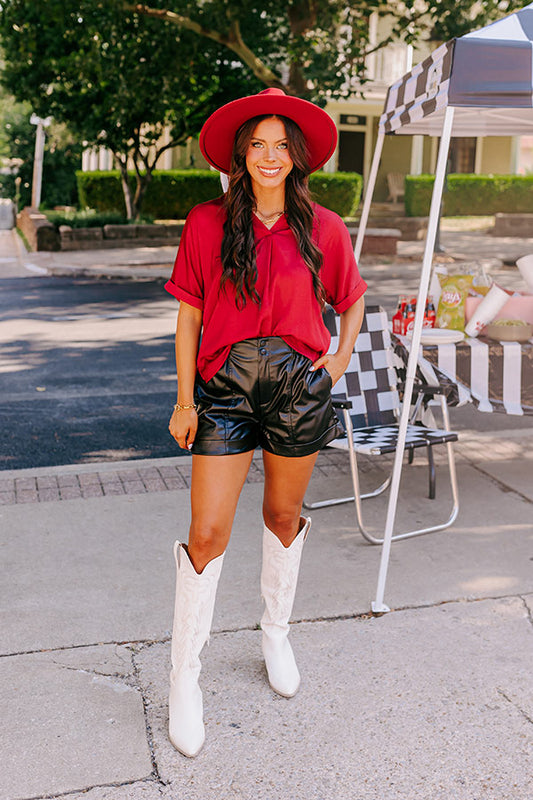 Stylish Setting Shift Top in Wine