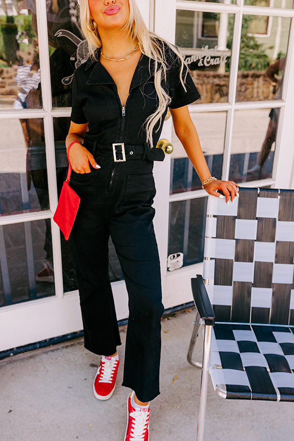 Major Charisma Denim Jumpsuit In Black