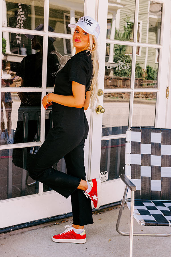 Major Charisma Denim Jumpsuit In Black
