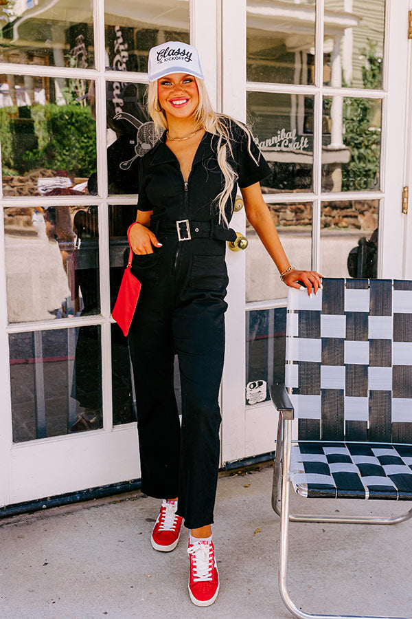 Major Charisma Denim Jumpsuit In Black