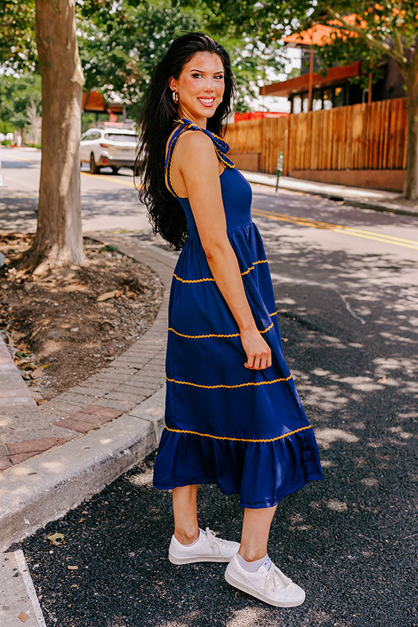 Simply Glowing Midi in Navy