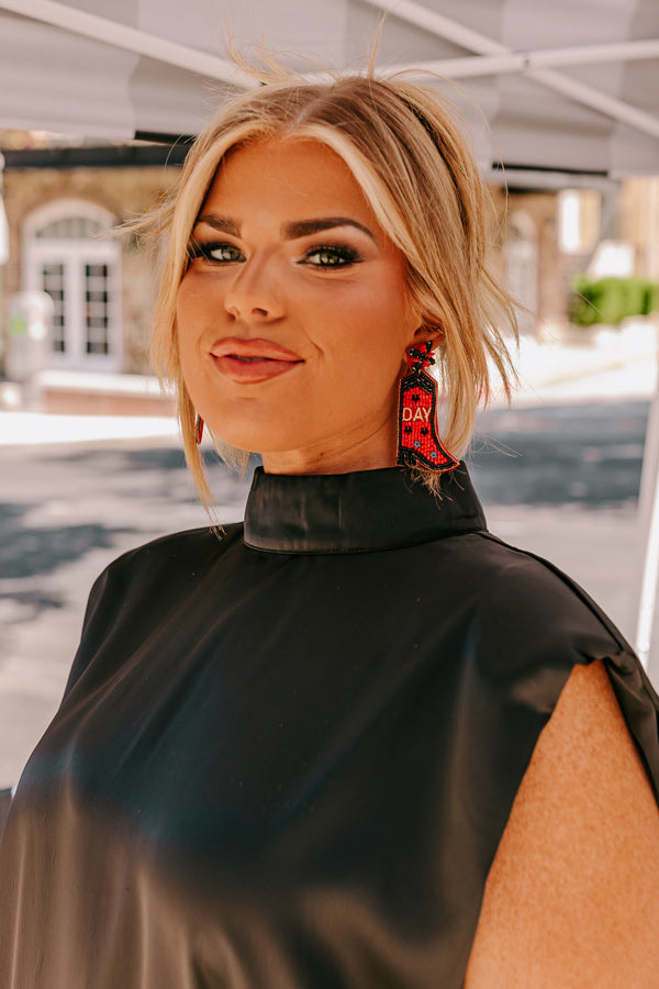 Game Day Down South Earrings In Red