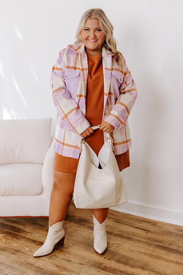 Coziest Place Plaid Jacket Curves