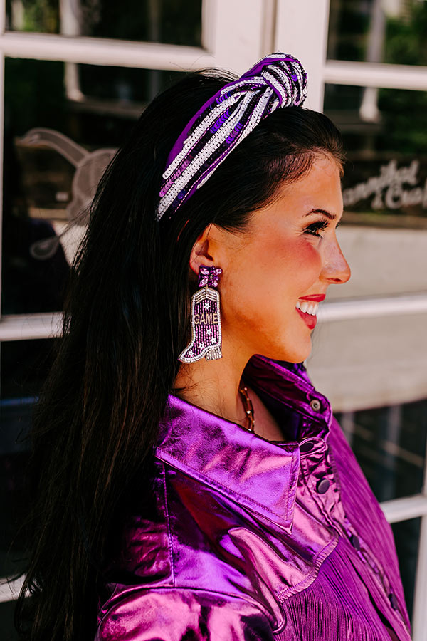 Game Day Down South Earrings In Purple