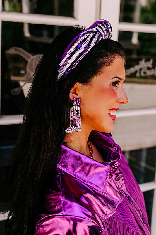 Game Day Down South Earrings In Purple