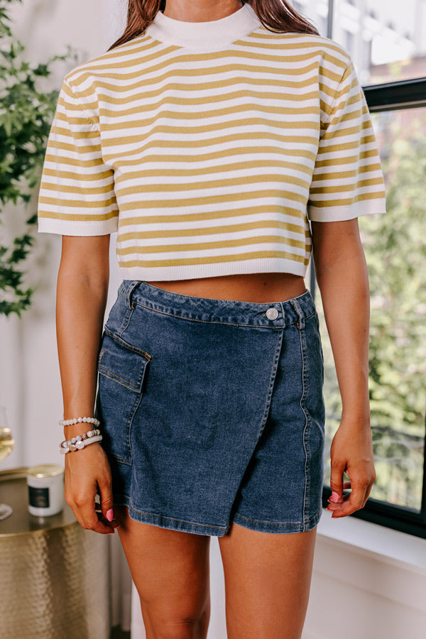 The Meena Denim Skort In Medium Wash
