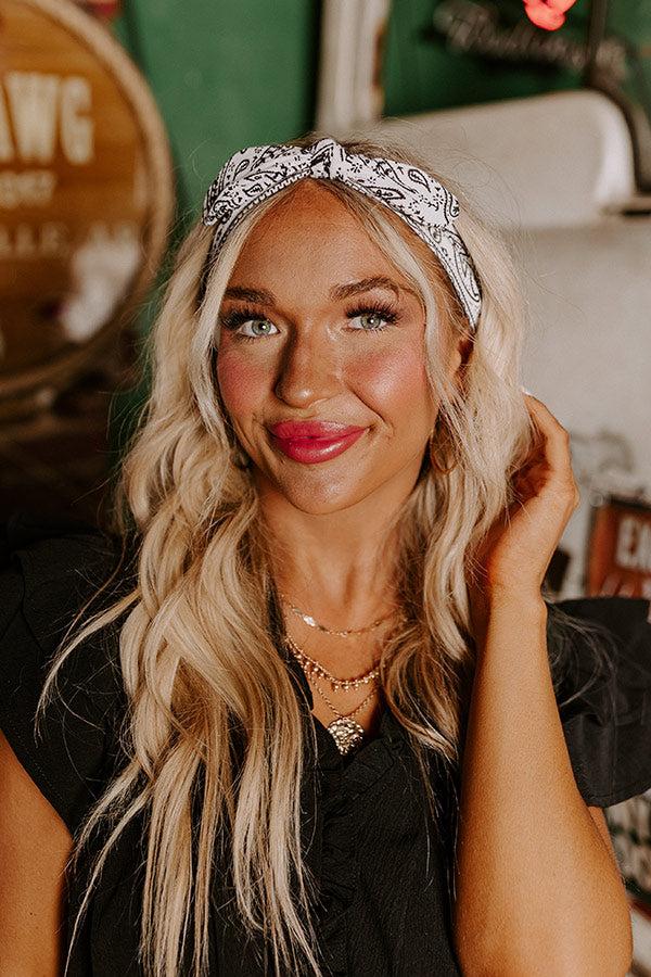 Fan Zone Paisley Headband In White
