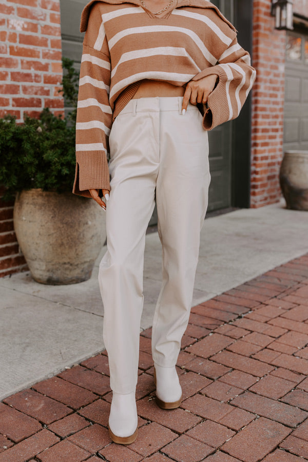 The Catalina High Waist Faux Leather Pants in Sone