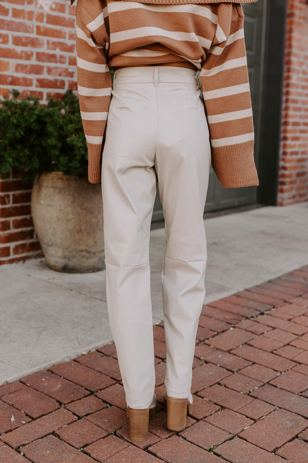 The Catalina High Waist Faux Leather Pants in Sone