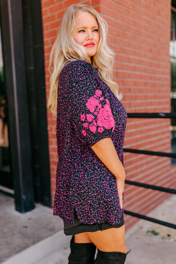 Stay Near Embroidered Shift Top Curves
