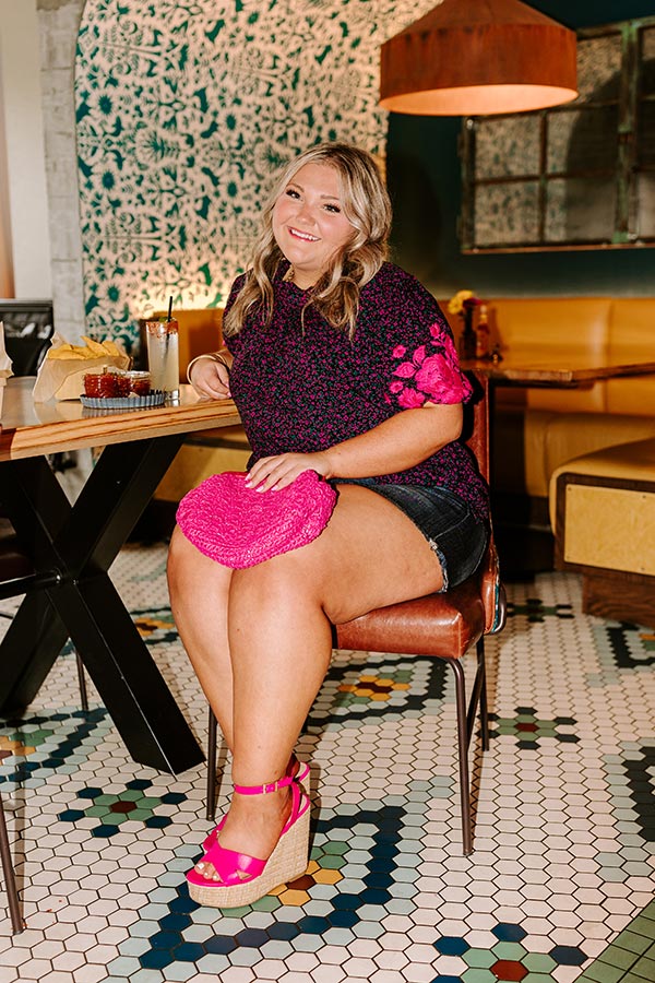 Stay Near Embroidered Shift Top Curves