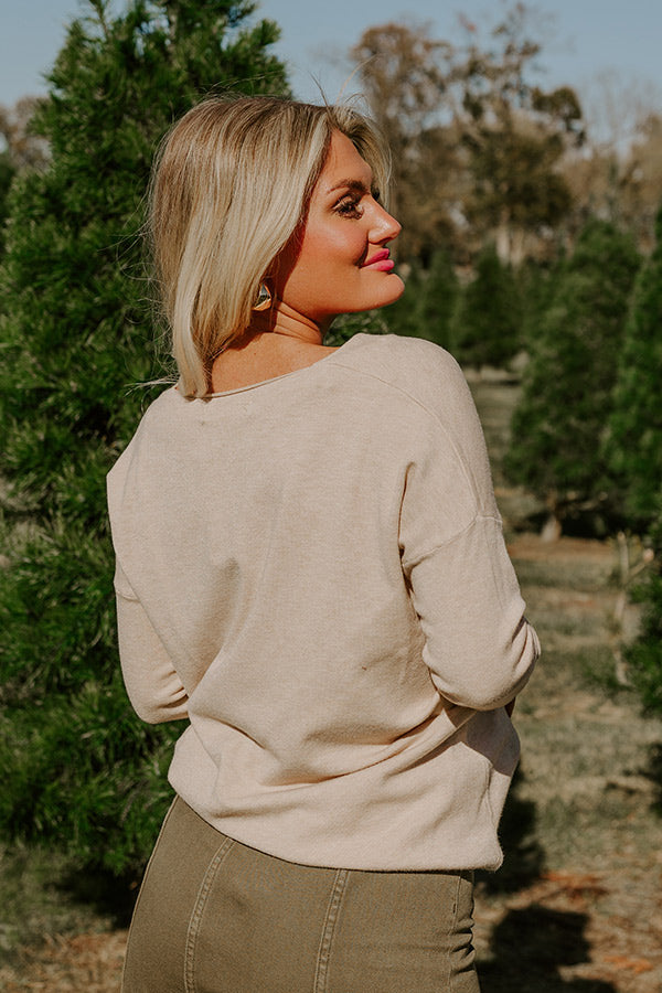 Fall Latte Shift Sweater in Beige