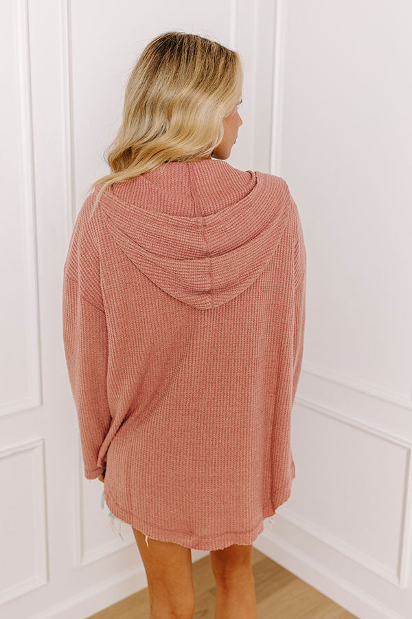 Exceptionally Chic Waffle Knit Light Weight Jacket In Blush