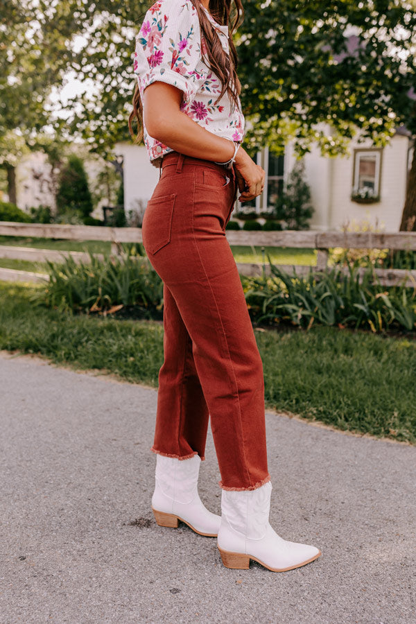 The McKenzie High Waist Jean In Rust