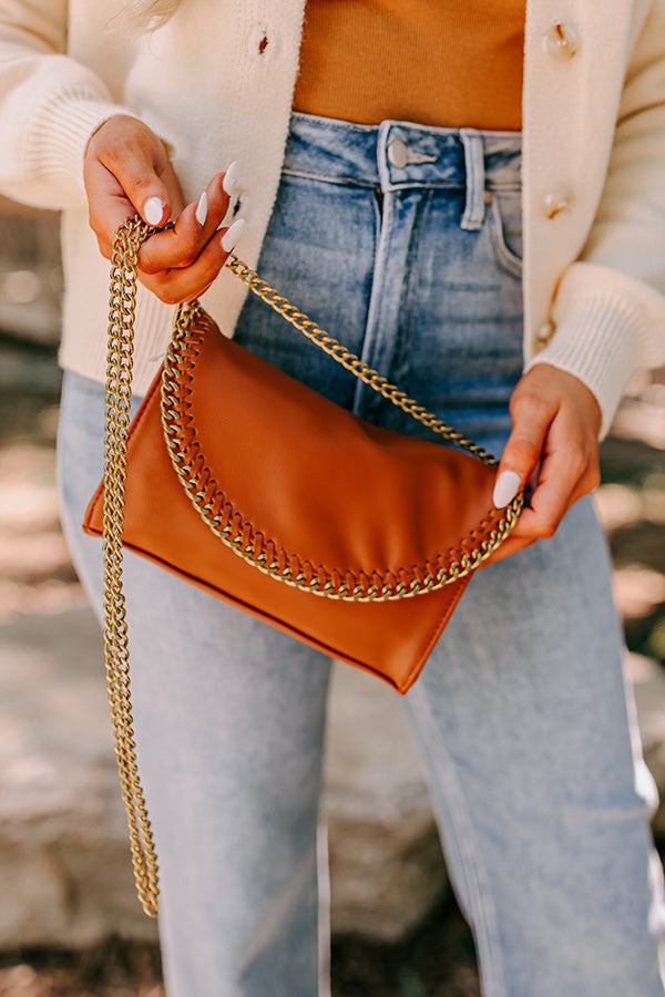 Leaving For London Faux Leather Crossbody in Brown