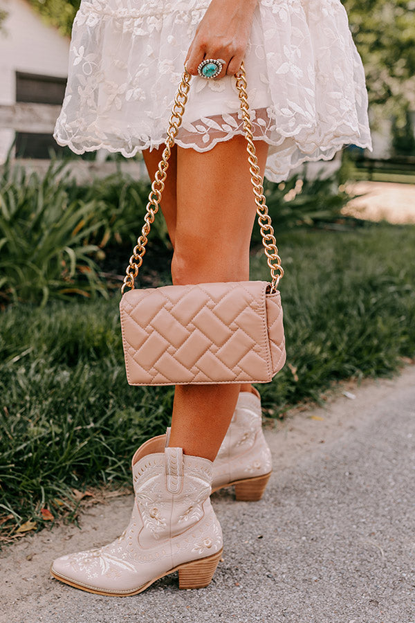 Chic Enterprise Faux Leather Purse in Warm Taupe
