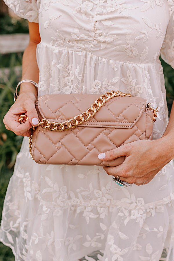 Chic Enterprise Faux Leather Purse in Warm Taupe