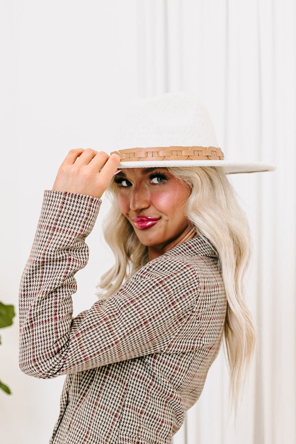 Sweet Charisma Felt Fedora In Birch