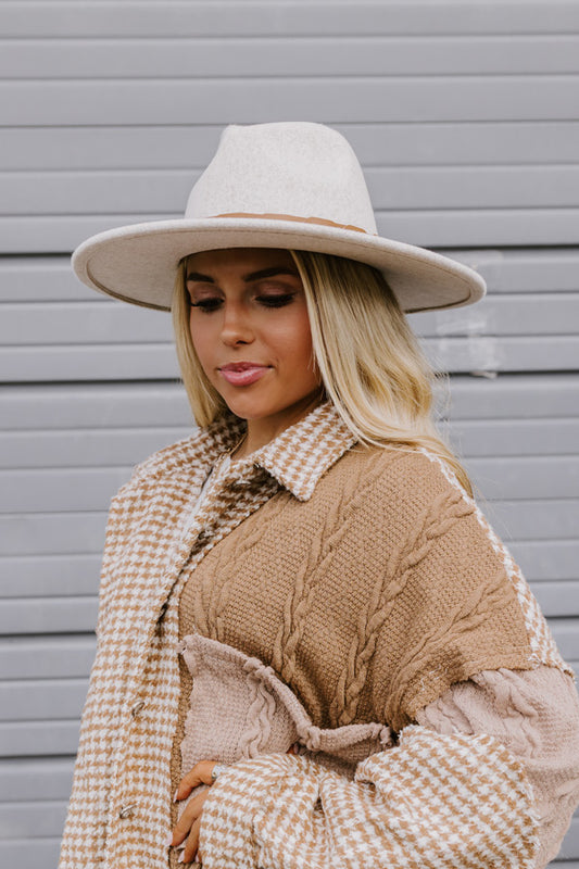 Sweet Charisma Felt Fedora In Birch