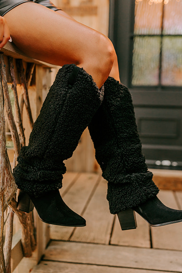 The Raelynn Sherpa Knee High Boot In Black