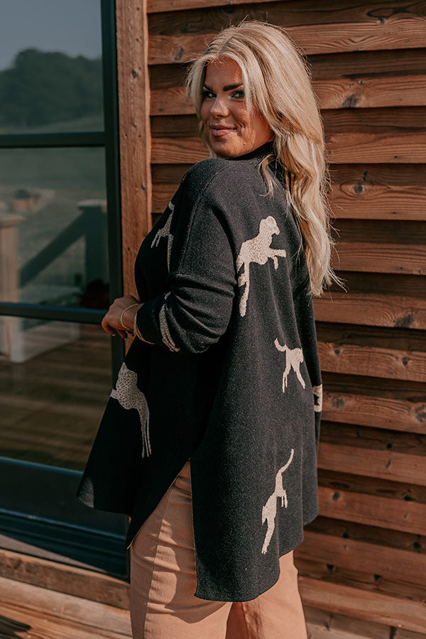 Cozy And Kind Cheetah Sweater In Black Curves