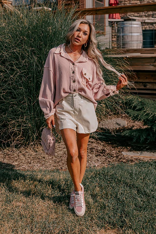 Lovely Views Waffle Knit Button Up
