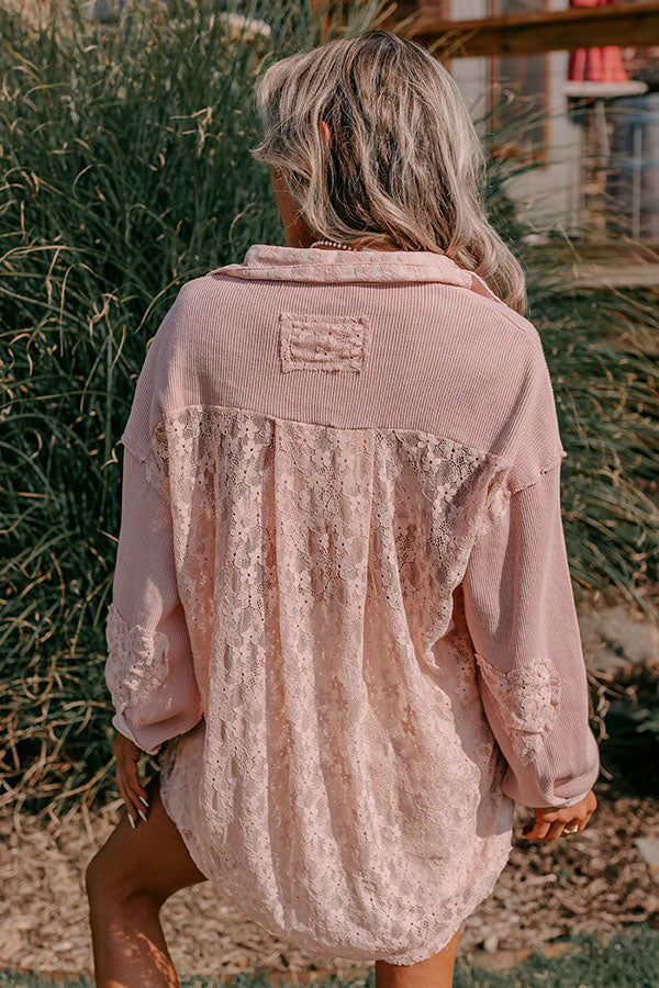 Lovely Views Waffle Knit Button Up