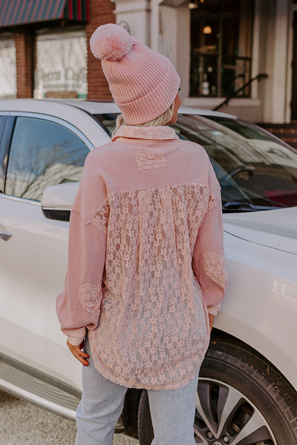 Lovely Views Waffle Knit Button Up