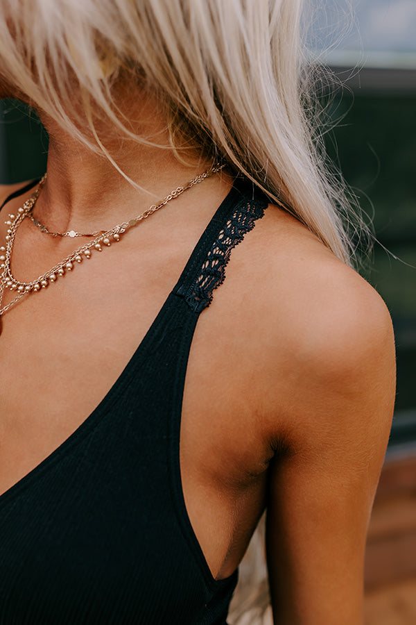 Flirty Nature Lace Racerback Bralette in Black