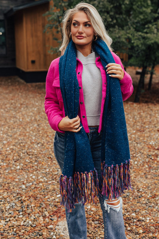 Keeping Cozy Scarf In Lapis Blue