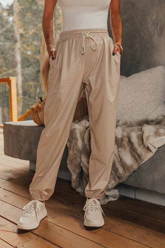 The Kennedy High Waist Faux Leather Joggers