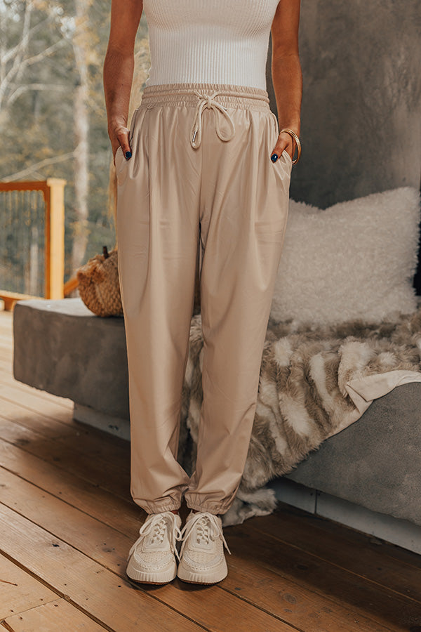 The Kennedy High Waist Faux Leather Joggers