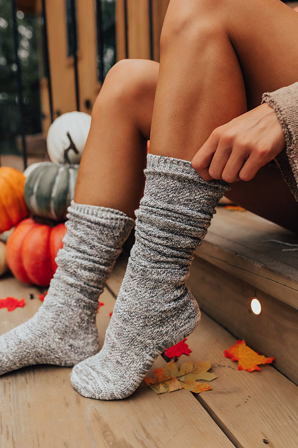 Miles To Go Knit Socks In Taupe