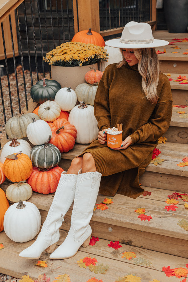 Fate Would Have It Sweater Dress In Camel
