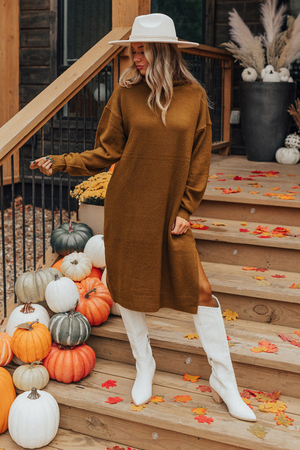 Fate Would Have It Sweater Dress In Camel