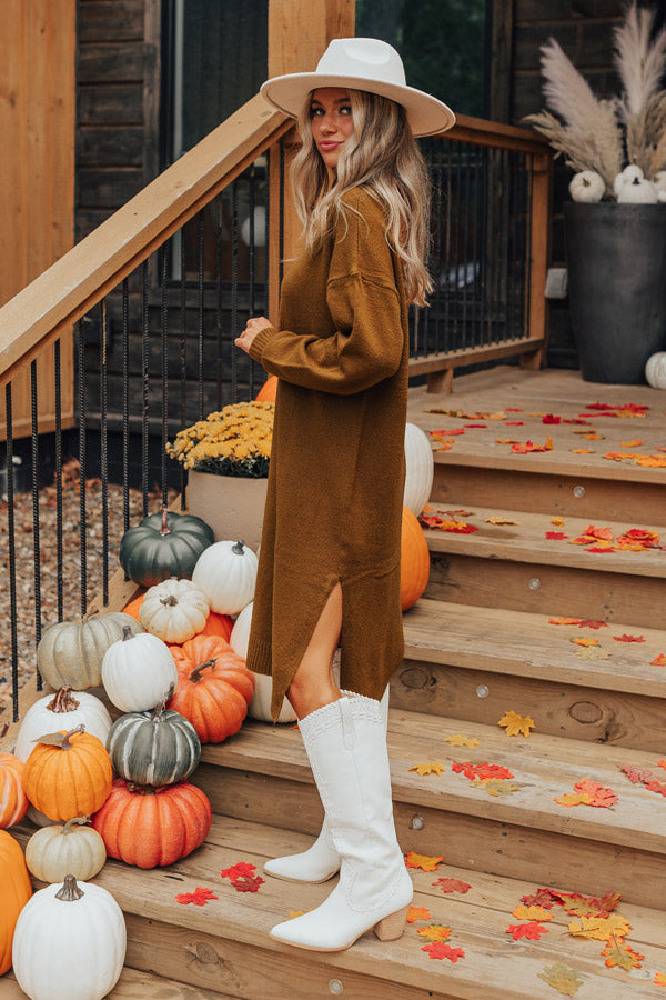 Fate Would Have It Sweater Dress In Camel
